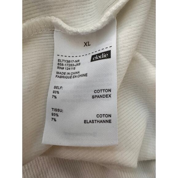 NWT ELODIE NORDSTROM White Sleeveless Ribbed One-Piece Bodysuit Size XL - Picture 4 of 4